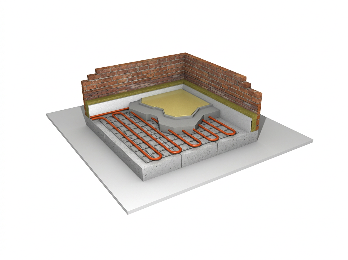 Technical diagram of underfloor heating